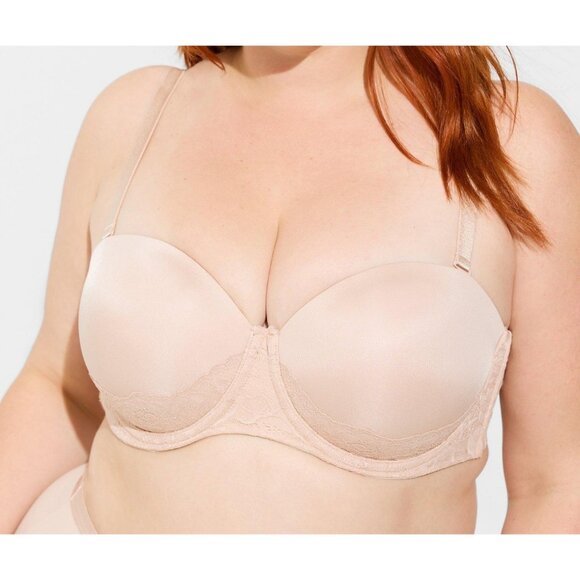 torrid Other - Torrid Curve Bombshell Everyday Strapless Push-Up Bra Rose Dust Beige Size 38C